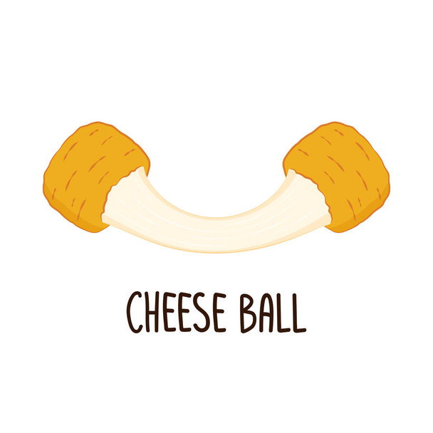 Mozzarella cheese ball vector. Cheese ball on white background. Cheese stretch. Cheese fried. - Vector, Image