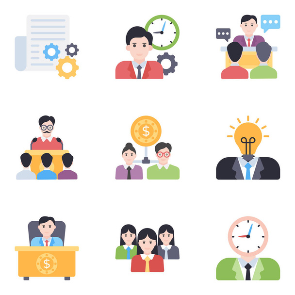 Quick, compact pack of business. Fits well in hr,  business and related projects. Flat icon designs created perfectly. - Vector, Image