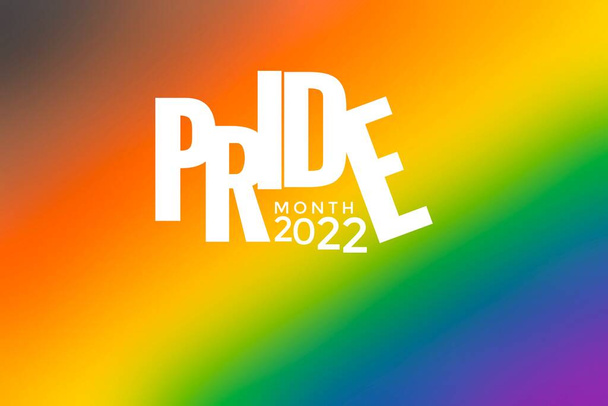 Mes del Orgullo 2022 sobre fondo arcoíris. concepto para la celebración lgbtq + en el mes de orgullo, junio, en todo el mundo. - Foto, imagen