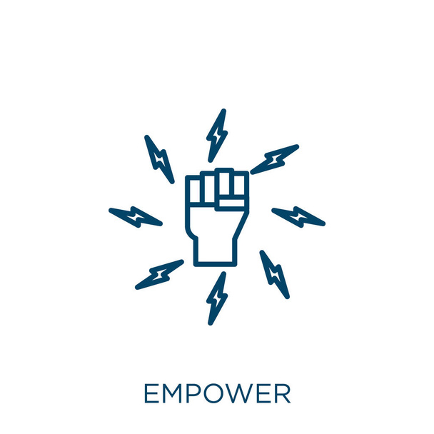 empower icon. Thin linear empower outline icon isolated on white background. Line vector empower sign, symbol for web and mobile - Vector, Image