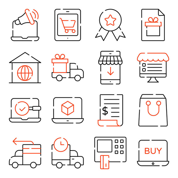 Şu alışveriş ve ticaret vektörlerini de kontrol edin, online alışveriş projelerine yardımcı olabilir. İndirin ve eğlenin! - Vektör, Görsel