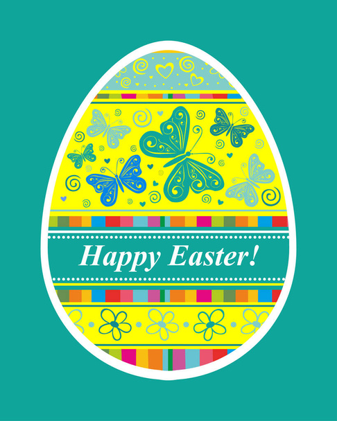 Easter card vector illustration with egg  - Vektori, kuva