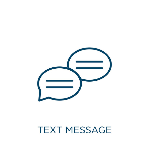 text message icon. Thin linear text message outline icon isolated on white background. Line vector text message sign, symbol for web and mobile - Vektör, Görsel