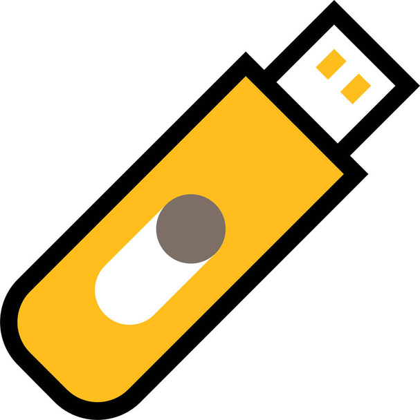 computer hardware device icon in filled-outline style - Vector, Image