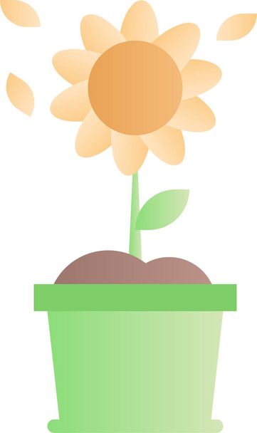 spring season sun flower icon - Vector, Image