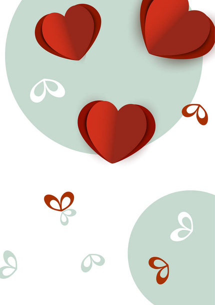 Walentynkowe serca. Papierowe elementy latające na białym tle. Symbole miłosne wektora w kształcie serca dla Szczęśliwych Kobiet, Dzień matki, Walentynki, projekt kartki okolicznościowej - Wektor, obraz
