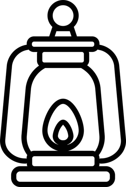 ikona ohně svíčky halloween ve stylu osnovy - Vektor, obrázek