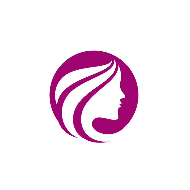 Nainen siluetti logo pää kasvot logo vektori suunnittelu - Vektori, kuva