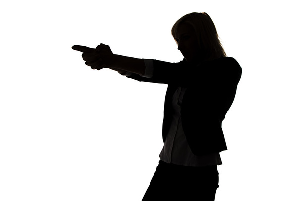 Silhouette of secret agent woman - Photo, Image
