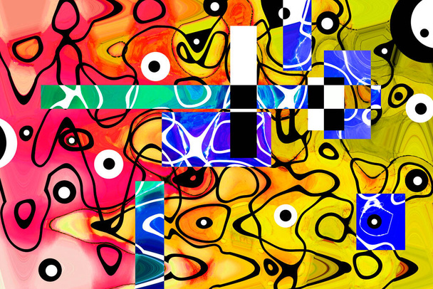 Patrones de arte pop de alta calidad presentados en tinta de alcohol y patrones de arte abstracto de diseño contemporáneo. - Foto, Imagen