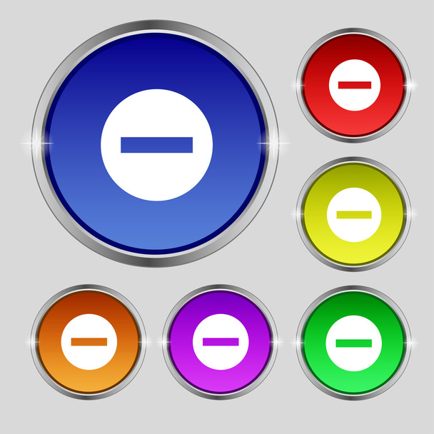 ikona znak stop. symbol zakazu. żadnych objawów. zestaw kolorowych przycisków. wektor - Wektor, obraz