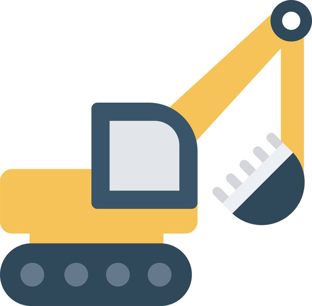 cargo construction crane icon in flat style - Vector, afbeelding