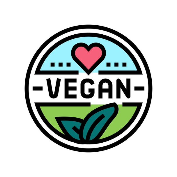icono de color cosmético vegano vector de ilustración - Vector, imagen