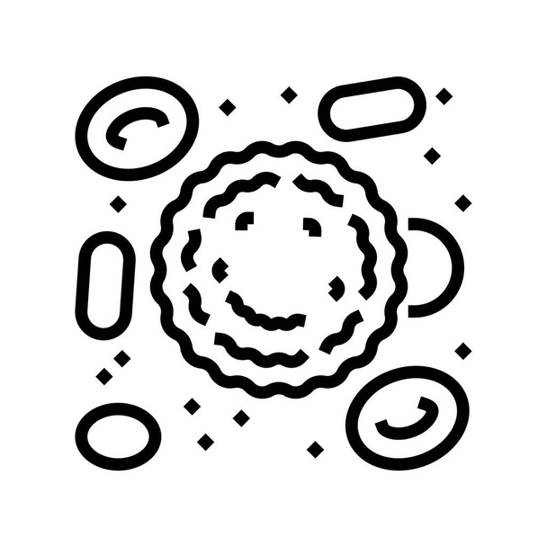 white blood cells line icon vector illustration - Vector, Image