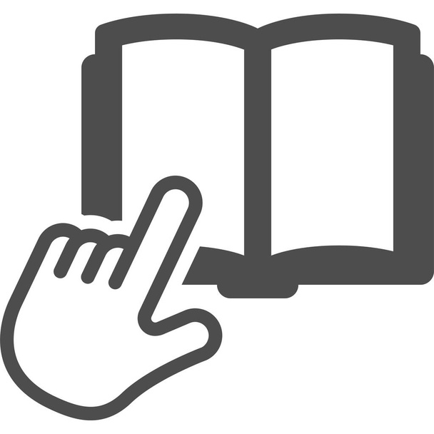 livre éducation doigt icône dans le style solide - Vecteur, image