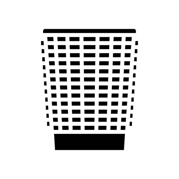 mesh wastebasket trash glyph icon vector illustration - Vector, Image