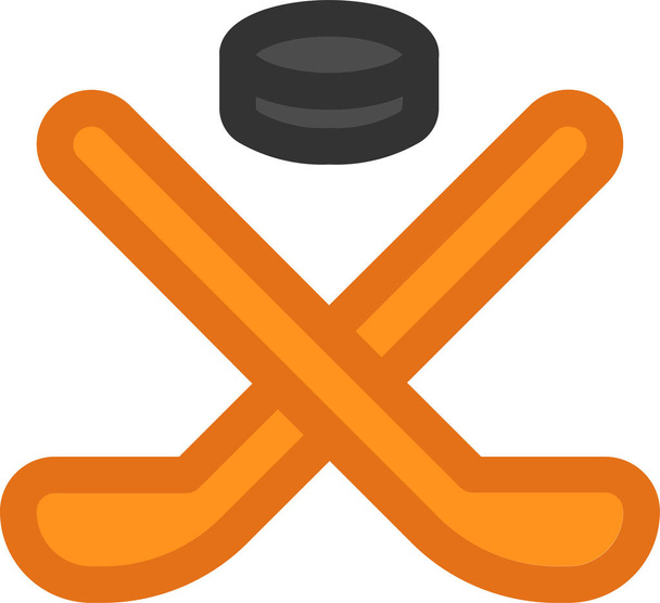 hockey ice seasons icon in filled-outline style - Vektör, Görsel