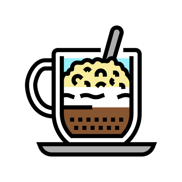 cappuccino koffie kleur pictogram vector illustratie - Vector, afbeelding