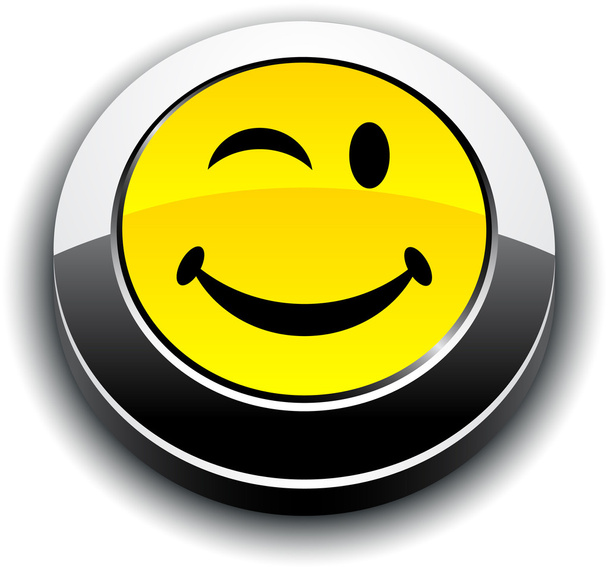 Smiley 3d round button. - Vector, Image
