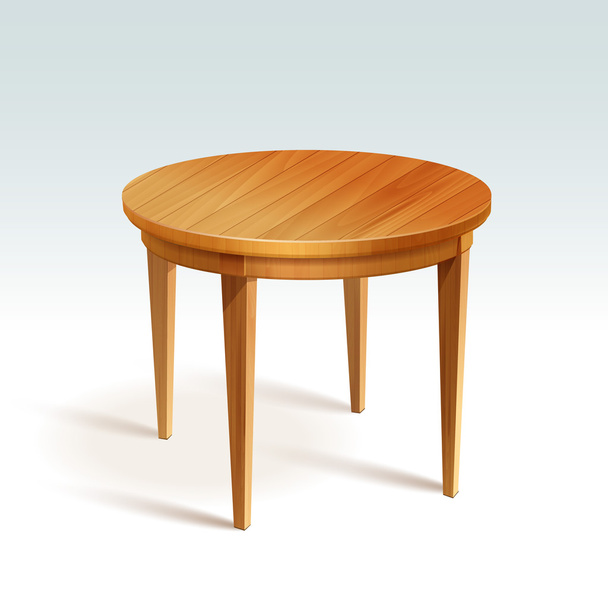 vector leeg ronde houten tafel - Vector, afbeelding