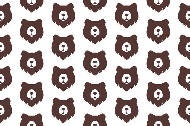 Bear Seamless Model Design. Šablona vektorového vzoru. Opakující se geometrický vzor znázorňující symbol medvědí hlavy jako organickou a hravou logomark. EPS10 - Vektor, obrázek