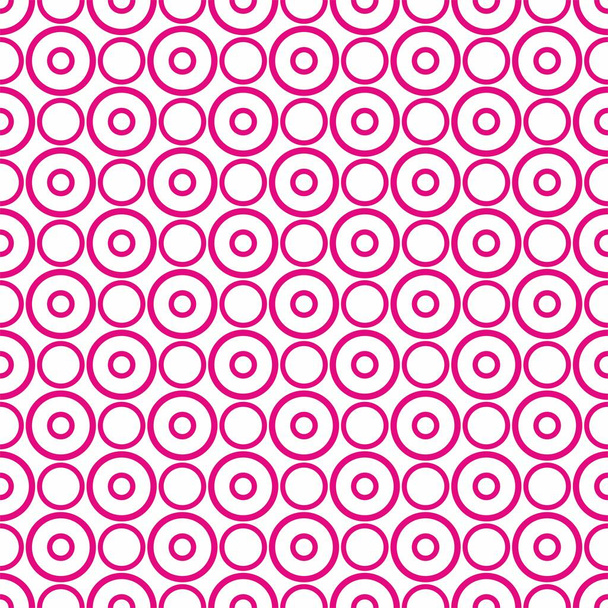 Patrón vectorial sin costuras con lunares rosados sobre un fondo blanco. Para tarjetas, álbumes, fondos, artes, manualidades, telas, decoraciones o álbumes de recortes - Vector, Imagen