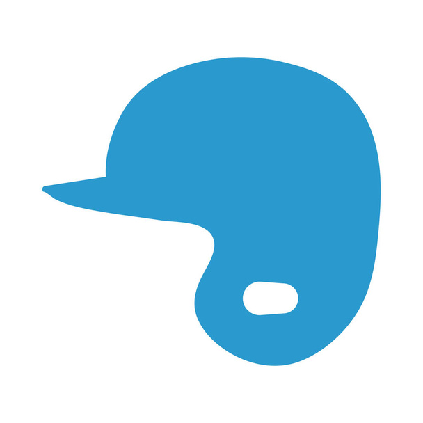 Baseball Helmet Icon. Flat Color Design. Vector Illustration. - Vector, Image