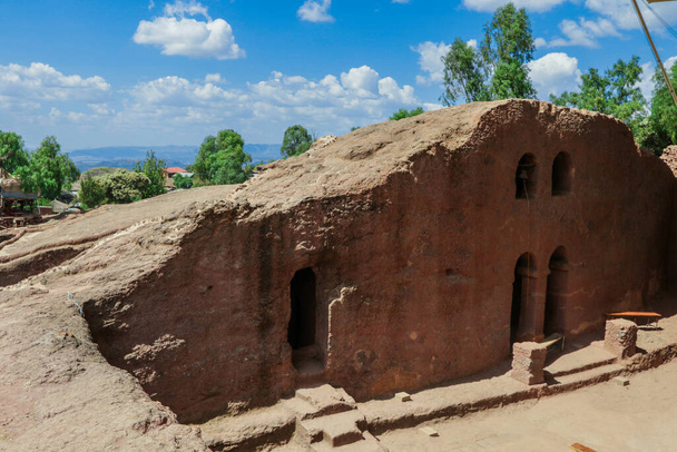 Lalibela, Etiopie - 20. srpna 2020: Vnější pohled na starověké africké církve  - Fotografie, Obrázek