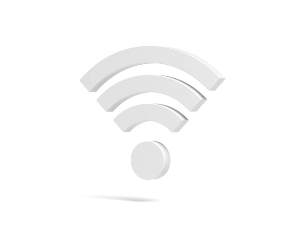 Wi-Fi symbol isolated on white background. 3d illustration. - Photo, Image