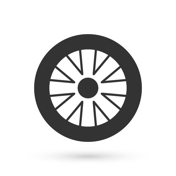 Cerchi in lega grigia per icona auto isolato su sfondo bianco. Vettore - Vettoriali, immagini