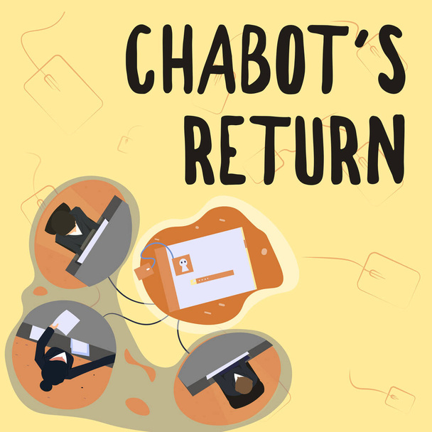 Τίτλος κειμένου που παρουσιάζει την επιστροφή του Chabot S. Written on the come back of conversation via auditory or textual method -42264 - Φωτογραφία, εικόνα