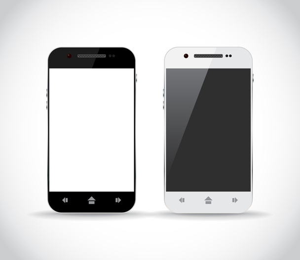 Black and white smartphones - Vector, Image