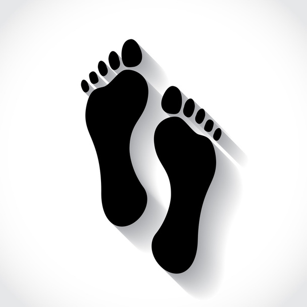 Footprints in flat design - Vector, Image