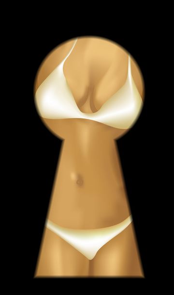 Женщина в бикини - Вектор,изображение