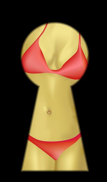 Vrouw in bikini - Vector, afbeelding