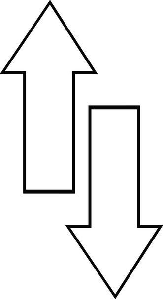 Vektorové znázornění černobílých šipek, ukazující nahoru a dolů - Vektor, obrázek