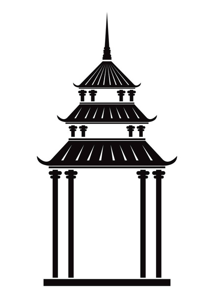Çin siyah pagodası - Vektör, Görsel