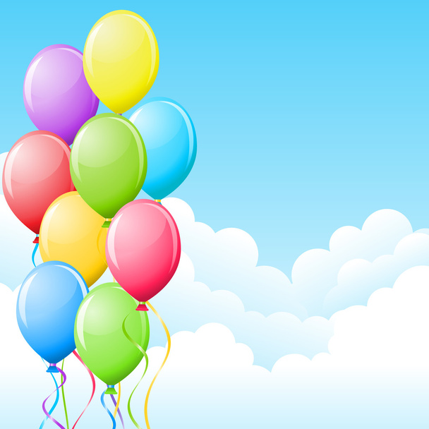 Balloons in the sky. Vector illustration. - Vector, afbeelding