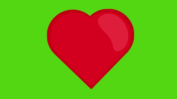 Kırmızı bir kalbin şeffaf arkaplanı ile döngü animasyonu - Video, Çekim