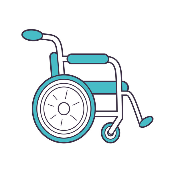 Rollstuhlvektorsymbol isoliert. Symbol für Behinderung. Medizinische Rehabilitationsgeräte. - Vektor, Bild