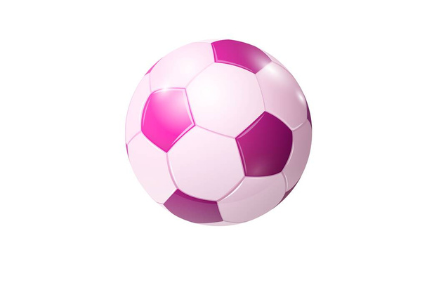 Rosa pelota de fútbol juego de niñas sobre fondo blanco - diseño de ilustración  - Foto, Imagen