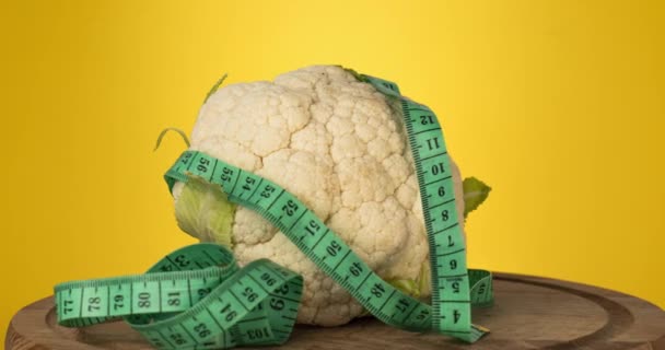 The Cauliflower and measurement tape - Footage, Video