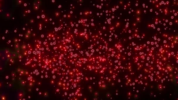 erilaisten värillisten viruspartikkeleiden siirtäminen tummalla pohjalla - Materiaali, video
