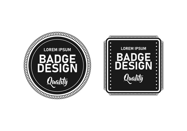 Grey and white color of 2 vintage badge design - Vector, Image
