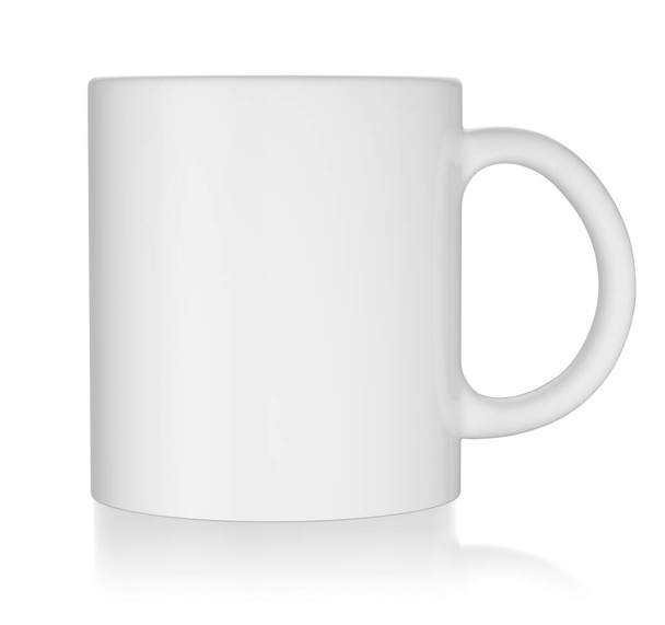 Blank White Ceramic Mug Isolated. 3d illustration - Fotografie, Obrázek