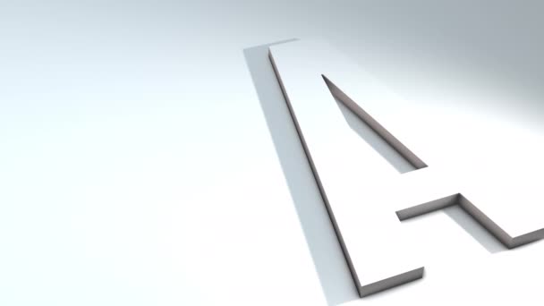 3D animation ενός γράμματος του αλφαβήτου - A - 3d animation μοντέλο σε λευκό φόντο - Πλάνα, βίντεο