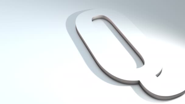 3D animation ενός γράμματος του αλφαβήτου - Q - 3d animation μοντέλο σε λευκό φόντο - Πλάνα, βίντεο