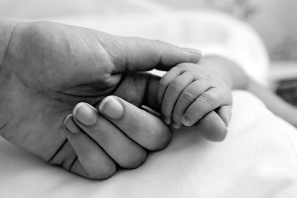 Annenin parmak tutan bebeğin el - Fotoğraf, Görsel