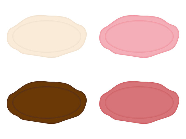 ilustração com um conjunto de etiquetas de estilo placa de chocolate de quatro cores. - Vetor, Imagem