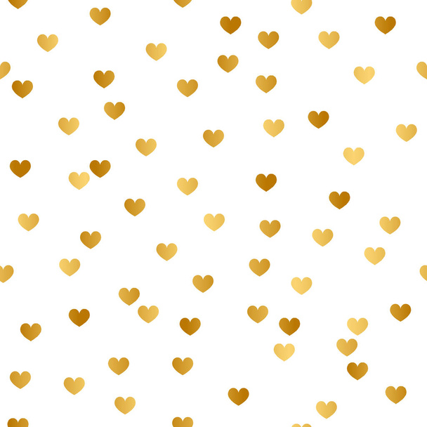 Arany szív minta tervezés fehér háttér - Vektor, kép
